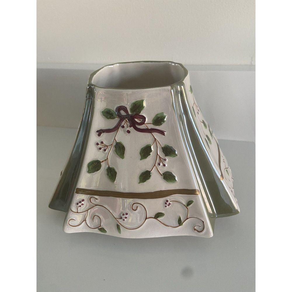Yankee Candle Top Shade Berries Bows & Holly‎ Leaves Holiday Christmas Topper